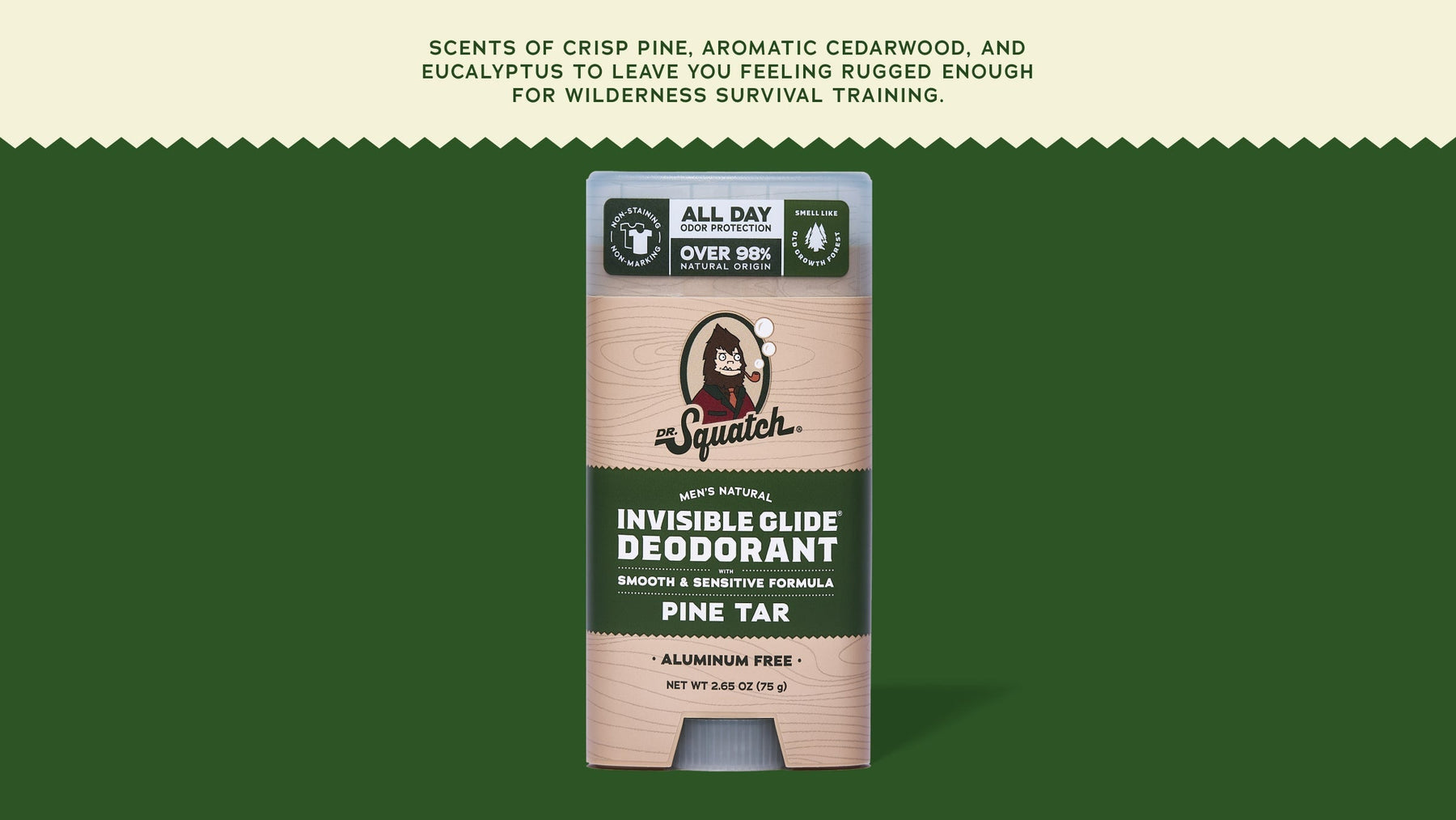 Pine Tar Invisible Glide Deodorant - Simple Travel Fresh